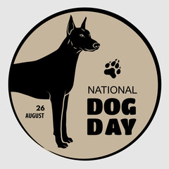 National Dog Day poster or banner design template. Vector Illustration	