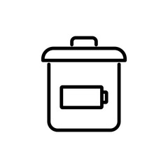Battery recycling, waste battery bin icon