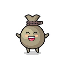 happy baby money sack cartoon character