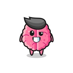 cute brain mascot with an optimistic face