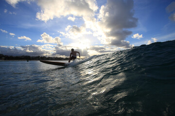 Surfing into the sun