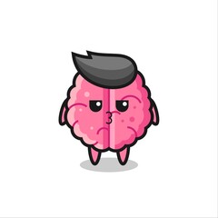 the bored expression of cute brain characters