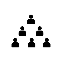 A pyramid of people with a team leader, a pyramid of business career. Vector illustration