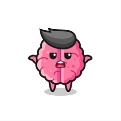 brain mascot character saying I do not know