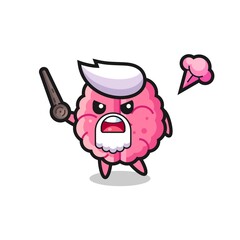 cute brain grandpa is getting angry