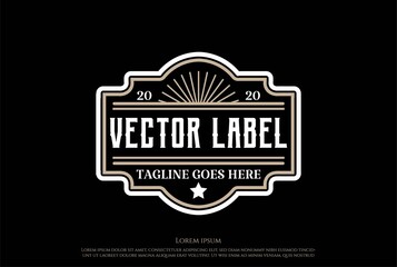 Old Hipster Luxury Vintage Badge Emblem Label Logo Design Vector