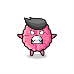 wrathful expression of the brain mascot character