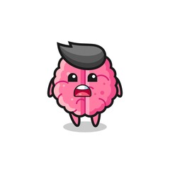 brain illustration with apologizing expression, saying I am sorry