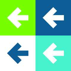 Arrow Pointing To Left Flat four color minimal icon set