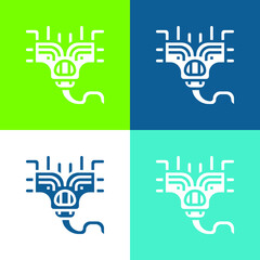 Alien Flat four color minimal icon set