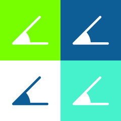 Angle Flat four color minimal icon set