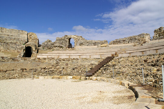 Tarifa (C&aacute;diz) Spain. Theater of the archaeological site of Baelo Claudia