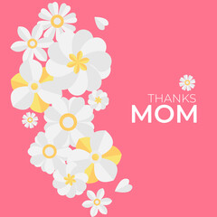 Obraz premium Paper cut floral background vector card templates. Can be used for Mom's day, Save The Date, baby shower, mothers day, valentines day, birthday cards, greeting card, invitations. Floral background