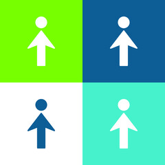 Arrow To Flat four color minimal icon set