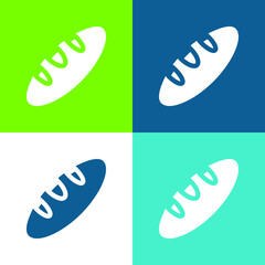 Bread Flat four color minimal icon set