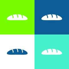 Bread Flat four color minimal icon set