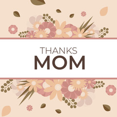 Happy Mothers Day greeting cards. Set of Calligraphy backgrounds and cartoon Mom with daughter & son. Vector illustration.
