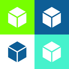 Obraz premium Block Flat four color minimal icon set
