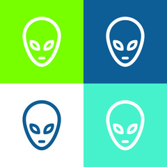 Alien Flat four color minimal icon set