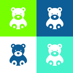 Bear Flat four color minimal icon set