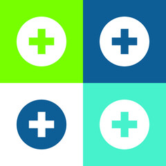 Add Button Flat four color minimal icon set
