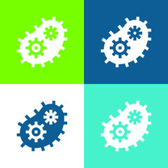 Bacteria Flat four color minimal icon set