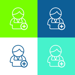 Add A Contact Interface Phone Symbol Flat four color minimal icon set