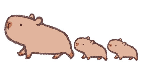 カピバラ親子