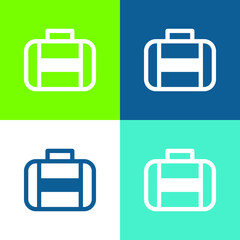 Big Suitcase Flat four color minimal icon set