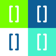 Brackets Grouping Symbol Flat four color minimal icon set