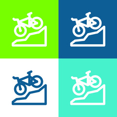 Fototapeta premium Bike Flat four color minimal icon set