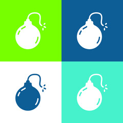 Bomb Flat four color minimal icon set