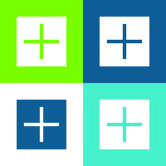 Obraz premium Add Flat four color minimal icon set