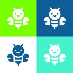 Bee Flat four color minimal icon set