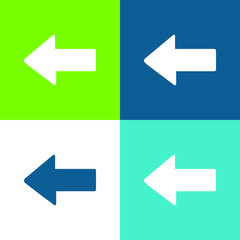 Arrow Pointing To Left Flat four color minimal icon set