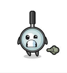 the illustration of the magnifying glass cartoon doing fart