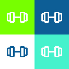 Barbell Flat four color minimal icon set