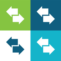 Back Flat four color minimal icon set