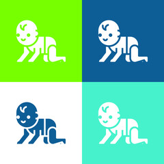 Baby Flat four color minimal icon set