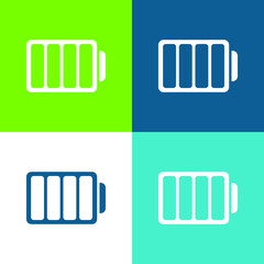 Obraz premium Battery With Four Empty Divisions Flat four color minimal icon set