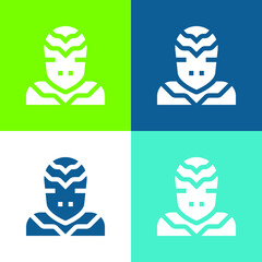 Alien Flat four color minimal icon set