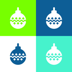 Bauble Flat four color minimal icon set
