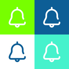 Alarm Flat four color minimal icon set