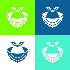 Bandana Flat four color minimal icon set