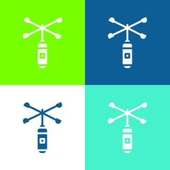 Anemometer Flat four color minimal icon set
