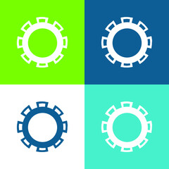 Award Badge Wheel Flat four color minimal icon set
