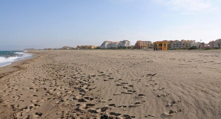 Obraz premium La plage à Port Leucate dans l'Aude en région Occitanie 