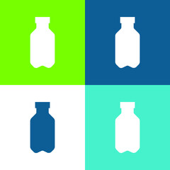 Bottle Flat four color minimal icon set