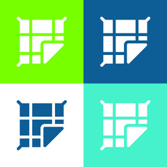 Blanket Flat four color minimal icon set