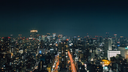 Fototapeta premium City at night, Osaka, Japan